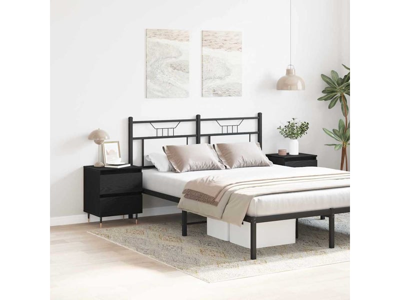 Table de chevet - cabinet de chevet - table de nuit 2 pc chêne noir 40 x 35 x 50 cm - Conforama C