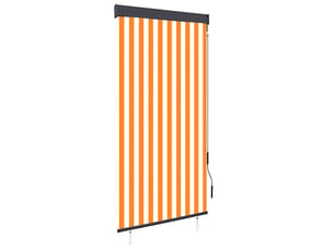 Store enrouleur, store roulant d'extérieur 100x250 cm blanc et orange cf47289