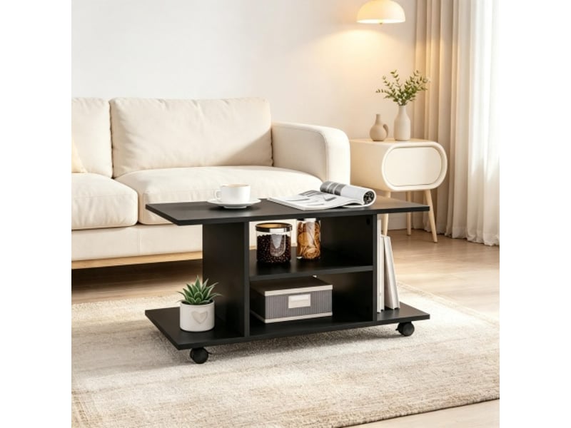  Meuble multimédia fonctionnel avec support tv, table d’appoint mobile et table basse – ensemble moderne  - Conforama D