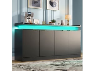 Buffet 4 porte(s)  0 tiroir(s) <strong>HAUSS SPOLE</strong> <strong></strong> - 160 cm coloris noir 