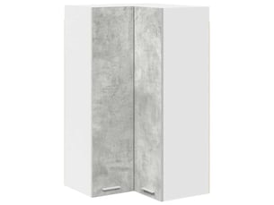 Meuble de rangement, armoire suspendue gris béton et blanc 57x57x100cm