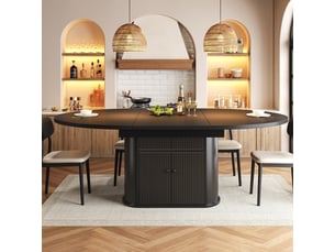 Table de salle à manger extensible 118-158x118x76,5 cm pour 4 à 6 personnes avec rangement, gain de place, table de cuisine - noir
