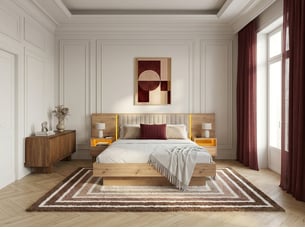 Lit coffre 140x190 cm <strong>BOBOCHIC</strong> <strong>RIAD</strong> coloris beige
