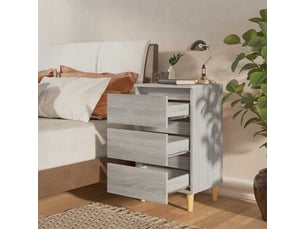Table de chevet - cabinet de chevet - table de nuit avec pieds en bois sonoma gris 40x35x69 cm