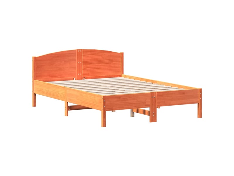  Lit double- lit adulte -  cadre de lit sans matelas  marron 120x190cm bois pin massif  - Conforama A