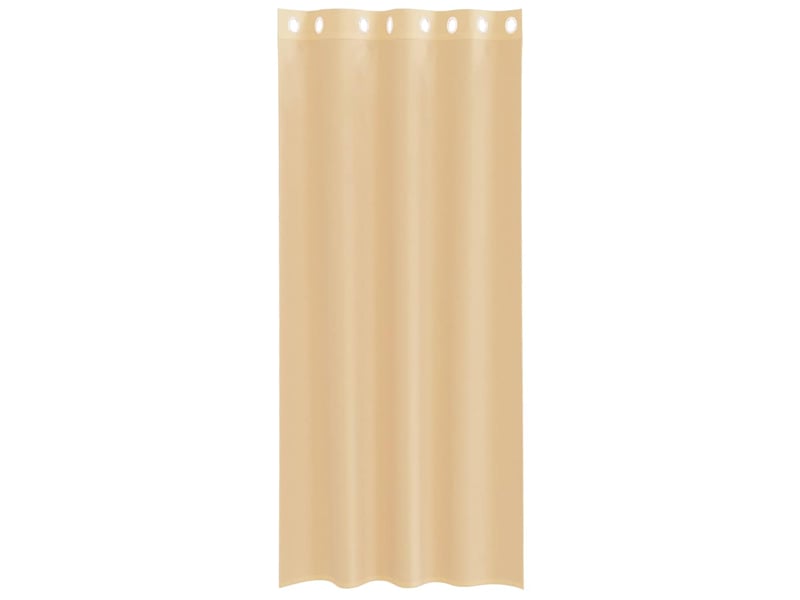  Lot de 2 rideaux en voile, voilages avec œillets sable cf44415  - Conforama D