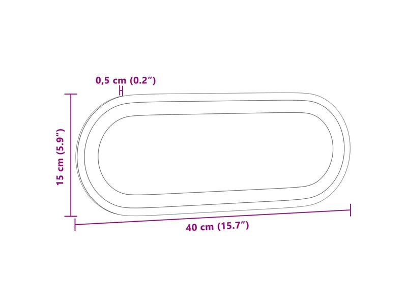  Miroir de salle de bain, miroir de toilette led transparent 40 x 15 cm verre trempé cf62570  - Conforama E
