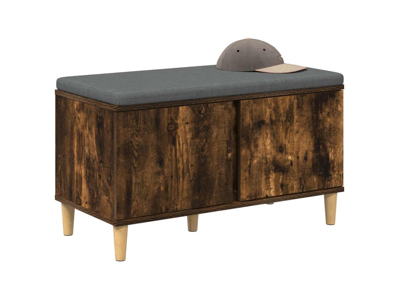  Banc d'entrée, banc interieur avec coussin chêne fumé 80x38x46 cm shl11835  - Conforama C