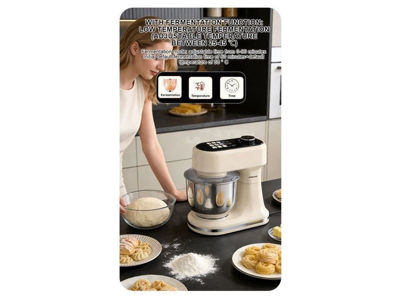  Robot patissier multifonction 6 l sk05016 1500 w avec balance integree 12 vitesses beige  - Conforama E
