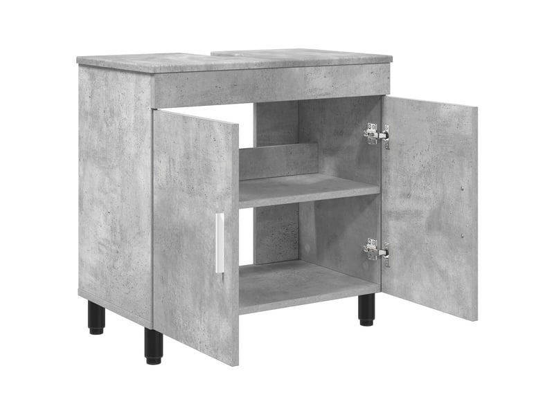  Unité de vanité de salle de bain, meuble de rangement gris béton 60x35x60 cm shl7392  - Conforama D