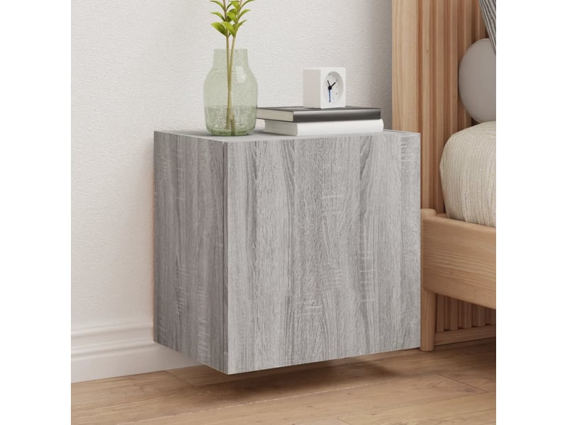  Meuble tv - banc tv - meuble de rangement mural sonoma gris 40,5x30x40 cm bois d'ingénierie  - Conforama B