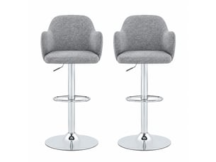 tabouret de bar assise réglable en hauteur <strong>HAVRYA</strong> - gris hauteur d'assise 64 cm vendu Par paire