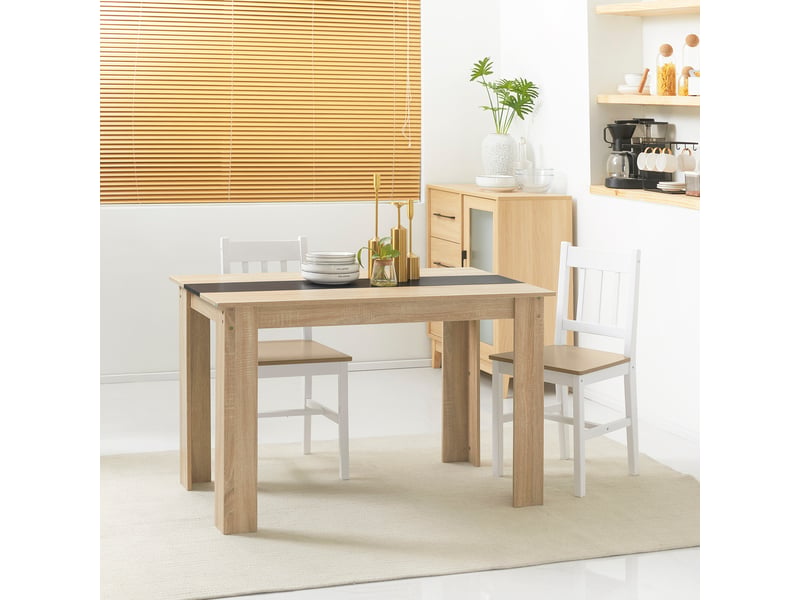 Table à manger table de cuisine design moderne avec dim. 120l x 69l x 75h cm grand plateau 2-4 personnes en bois  - Conforama D