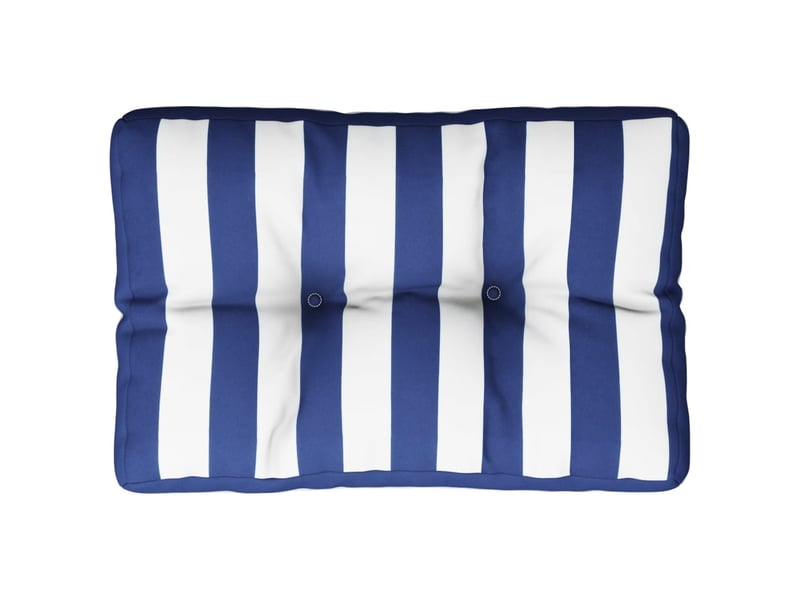  Coussin de palette, coussin de chaise, coussin de canapé rayures bleues et blanches 60x40x12 cm tissu cf55422  - Conforama A
