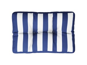 Coussin de palette, coussin de chaise, coussin de canapé rayures bleues et blanches 60x40x12 cm tissu cf55422
