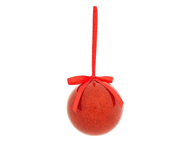 Lot de 14 boules de noël pailletées nœud 21cm rouge  - Conforama D