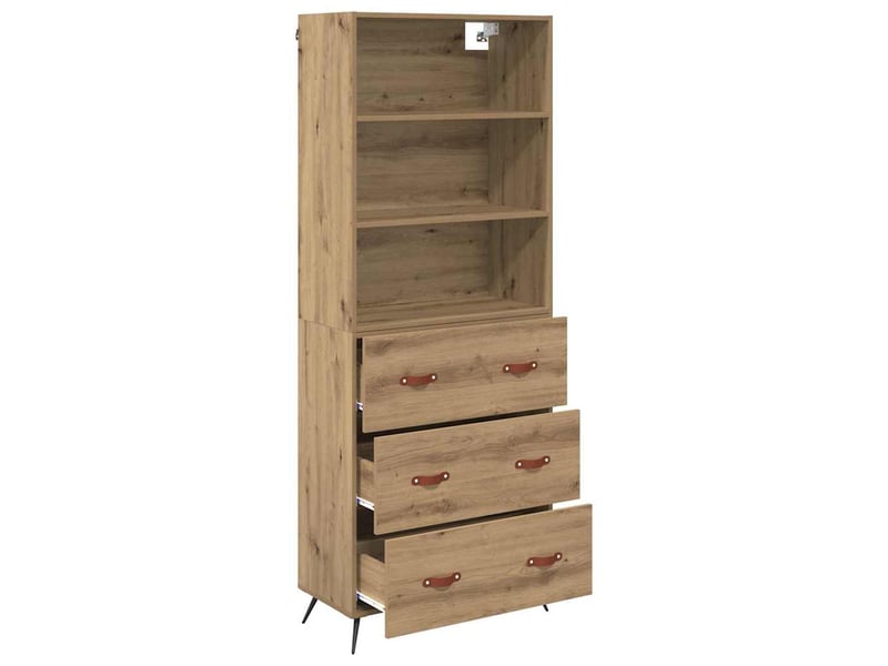 Buffet - haut armoire chêne artisanal 69,5 x 34 x 180 cm - Conforama E