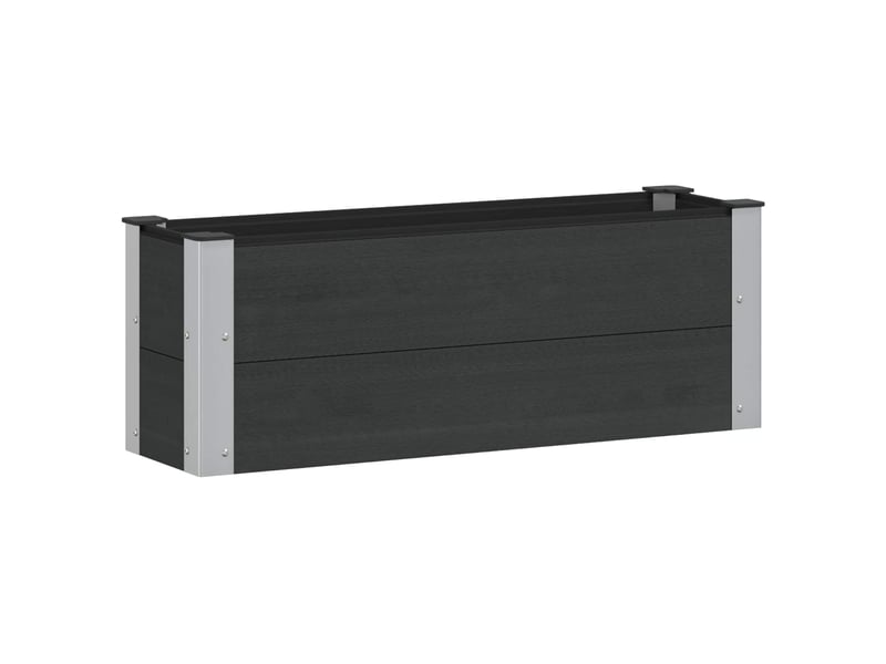  Jardinière - bac à fleurs surélevée noir 100 x 30 x 36 cm wpcs et aluminium  - Conforama A