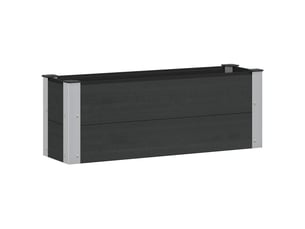 Jardinière - bac à fleurs surélevée noir 100 x 30 x 36 cm wpcs et aluminium