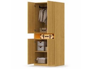 Armoire 4 porte(s) battante   <strong>MAISENTIEL</strong> <strong></strong> coloris bois clair largeur 70 cm