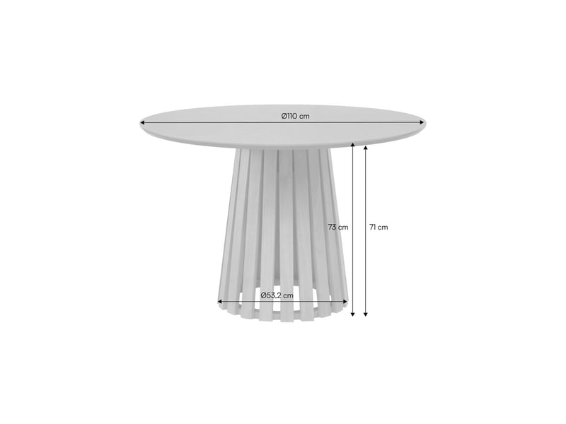  Table à manger ronde bois d'hévéa placage chêne 4 places noir - angèle  - Conforama D