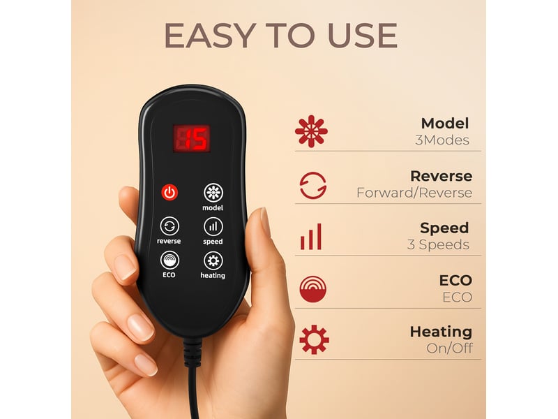 Coussin de massage 3d shiatsu chauffant sans fil rechargeable 38 x 13 x 33 cm – gris – usage maison, bureau et voiture - Conforama C