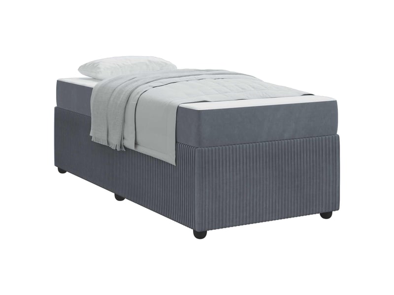 Lit simple- lit adulte - cadre de lit gris foncé 100 x 200 cm tissu - Conforama A