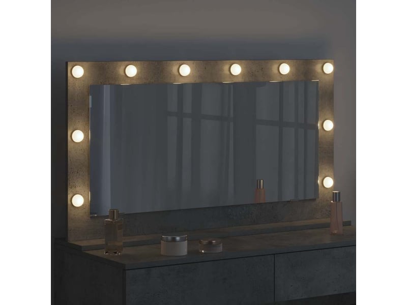 Miroir de vanité, miroir de coiffeuse gris béton 100 x 55 x 18 cm rectangulaire cf62774 - Conforama C