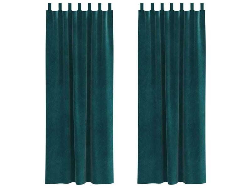 Lot de 2 rideaux, rideaux de fenêtre vert foncé 140 x 260 cm velours cf44132 - Conforama A