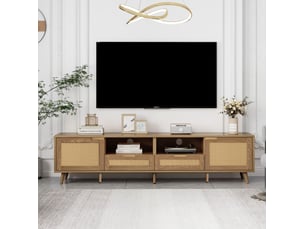 Meuble tv coloris bois clair 200 cm MEUBLIV