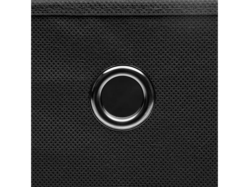  Boîtes de rangement avec couvercle 4 pcs noir 32x32x32 cm tissu  - Conforama E