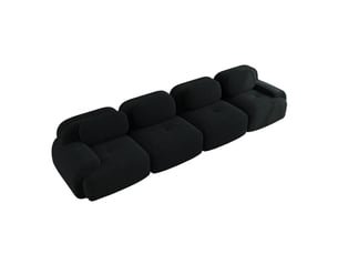 Canapé modulable, canapé 4 places, en velours tricoté, noir, sans montage, sans structure, bureau, pour chambre