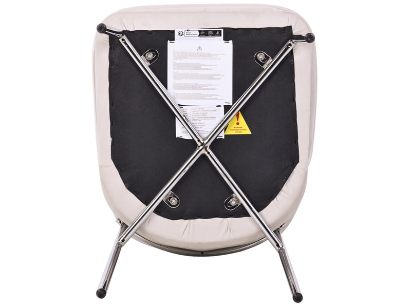  Lot de 6 chaises de salle à manger 42,5x53x82 cm – beige – velours et structure métallique chromée  - Conforama D