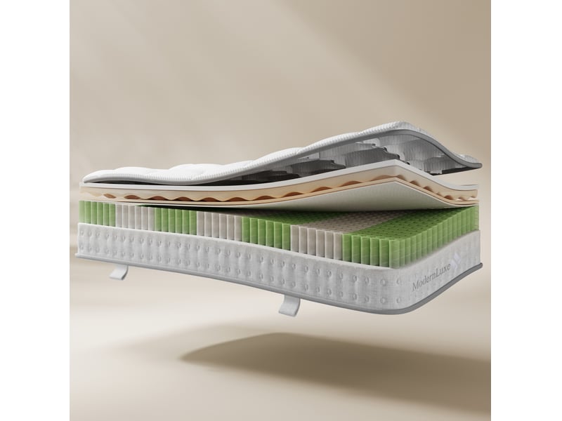  Matelas 140x200 cm 7 zones h3 avec ressorts ensachés et mousse froide blanc  - Conforama D