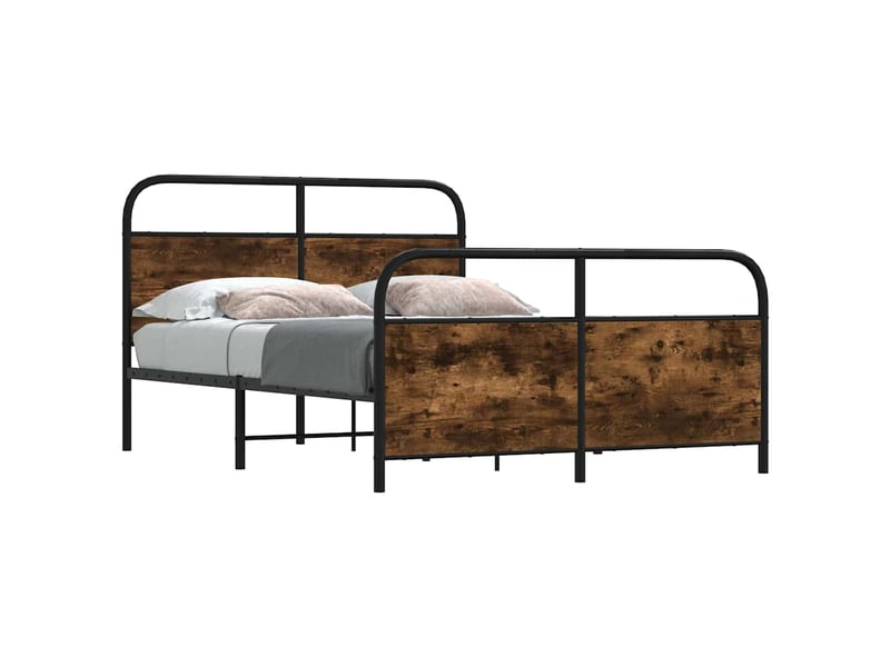  Cadre de lit sans matelas 120x190 cm chêne fumé bois ingénierie  - Conforama A