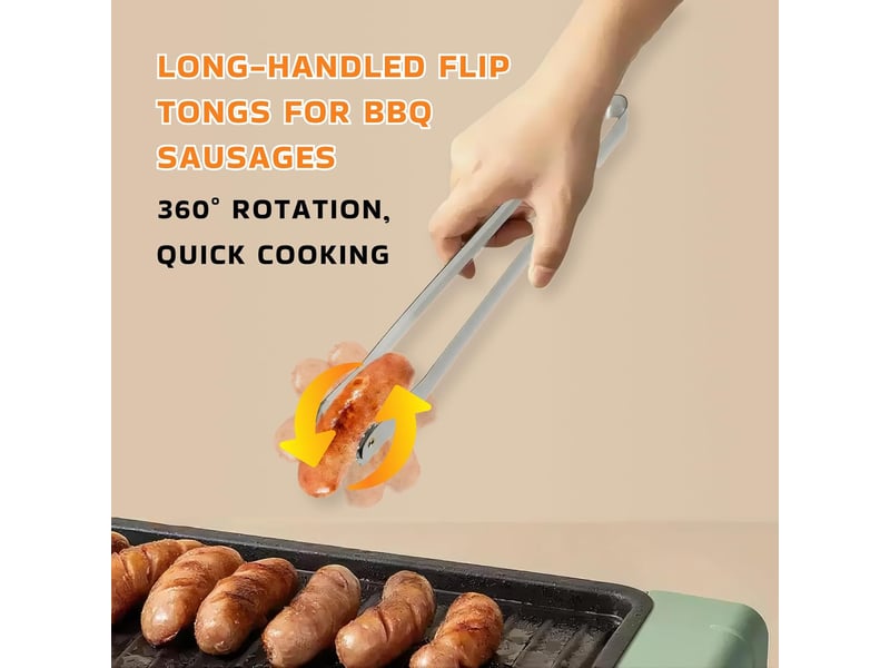  Pince barbecue inox à roulette,manche résistante pour retourner viandes,saucisses,bacon et légumes lors des grillades en extérieur No Commercial reference - Conforama C