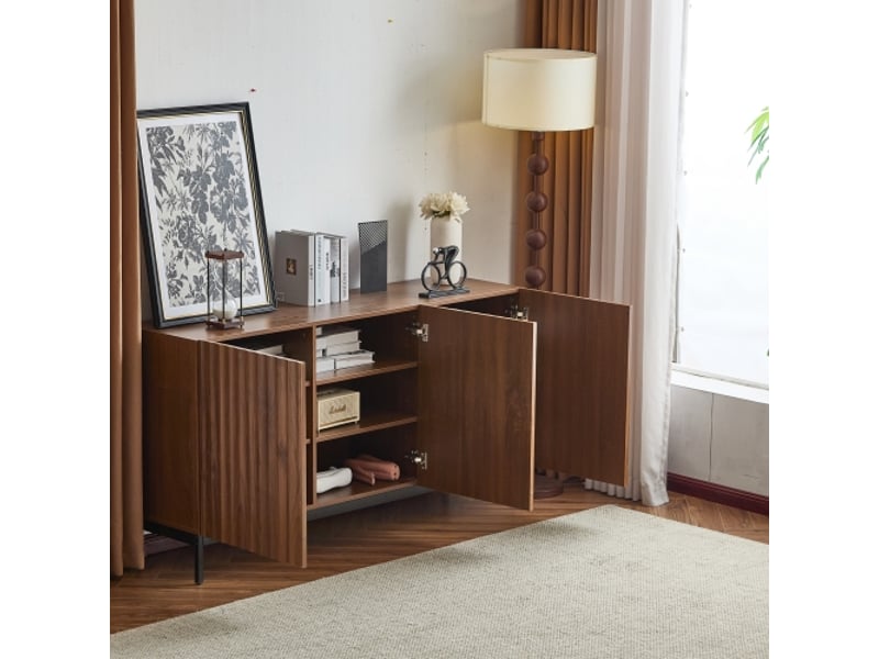  Buffet 3 porte(s) 0 tiroir(s) - 150 cm naturel mdf buffet naturel - Conforama B