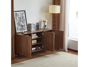 Buffet 3 porte(s) 0 tiroir(s) <strong>MERAX</strong> <strong>buffet naturel</strong> - 150 cm coloris naturel