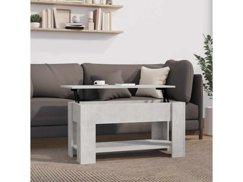  Table basse | table de salon gris béton 101x49x52 cm bois d'ingénierie shl8942  - Conforama B