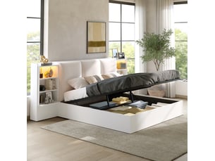 Lit coffre 180x200 cm WISHDOR   coloris blanc