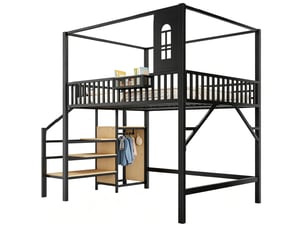 Lit mezzanine 140x200 cm <strong></strong> <strong>Morn Vibe</strong> coloris noir