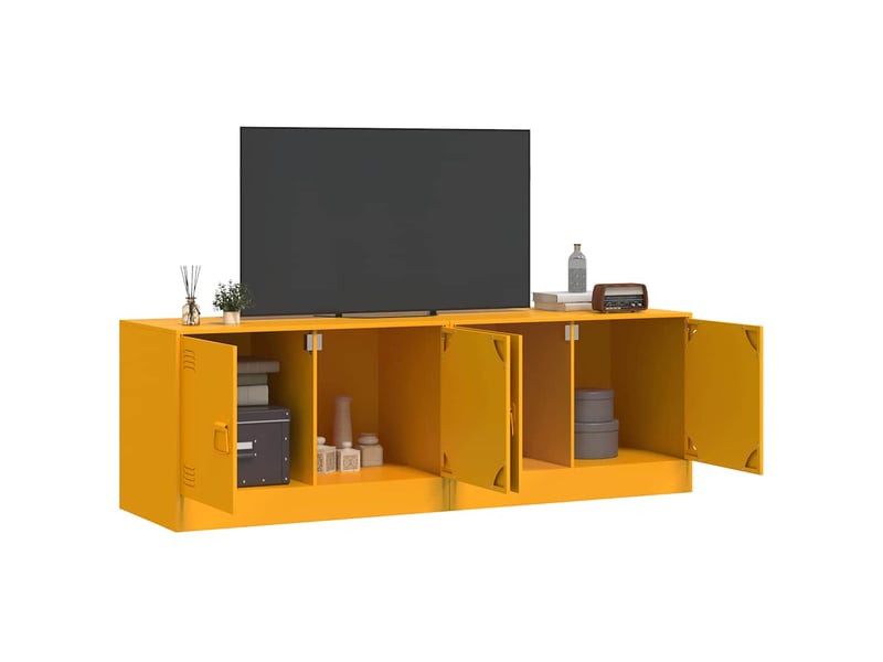  Meubles tv - banc tv - meuble de rangement 2 pcs jaune moutarde 67x39x44 cm acier  - Conforama C