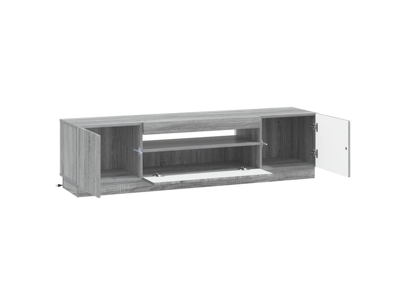 Meuble tv - banc tv - meuble de rangement led sonoma gris bois d'ingénierie - Conforama E