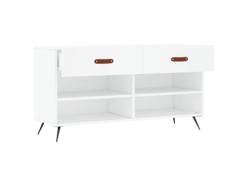  Banc à chaussures, meuble à chaussures blanc 102x35x55 cm bois d'ingénierie shl3158  - Conforama E