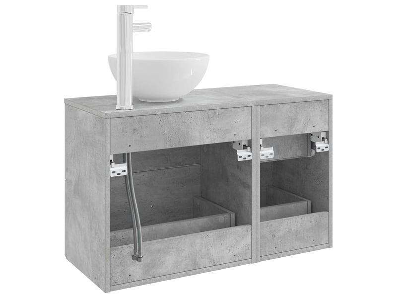  Ensemble de mobilier de salle de bain 2 pcs gris béton shl3621  - Conforama E