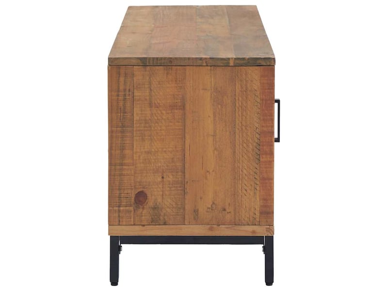  Meuble tv - banc tv - meuble de rangement marron 110x35x48 cm bois de pin massif  - Conforama E