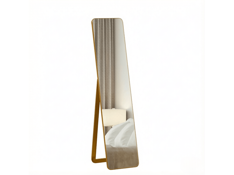  Miroir sur pied 37x43x156 cm rectangulaire bois noyer clair  - Conforama A