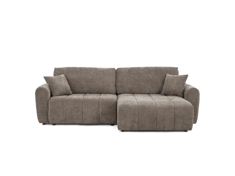  Canapé d'angle convertible et réversible jonea 4 places tissu texturé marron  - Conforama A