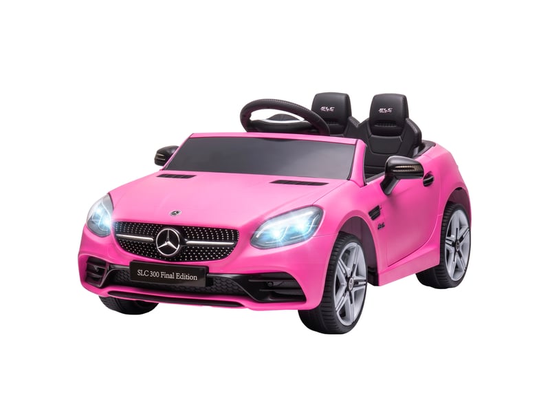 Voiture électrique enfants licence mercedes slc 300 12v v. Max. 5 kmh effets sonores lumineux télécommande rose - Conforama B