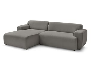 Canapé d'angle gauche fixe BOBOCHIC MARAIS 4 places Tissu Gris foncé